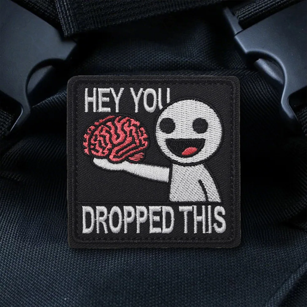 Parche bordado morale táctico hey you dropped this - gancho y bucle - imagen 5