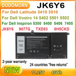 New JK6Y6 H5CKD Laptop Battery For Dell Inspiron 5300 5301 5401 5408 5409 5508 5509 Latitude 3410 Vostro 14 5402 5501 5502 40Wh