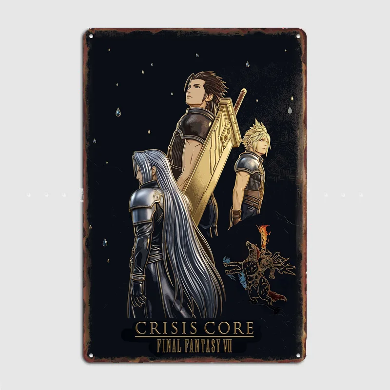 Crisis Core Final Fantasy VII Poster Metal Sign Life Wall Custom Bedroom Indoor Home Wall Decor Posters Room Decoration