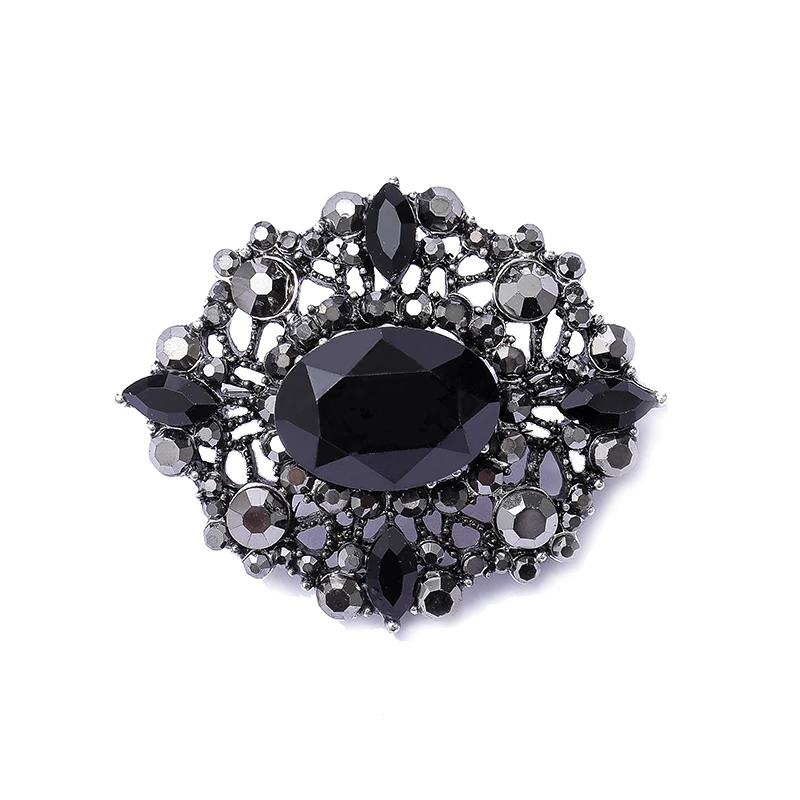 Morkopela Baroque Crystal Brooch Vintage Rhinestone Pin Jewelry Metal Brooches For Women Men Banquet Party Clothes Pins