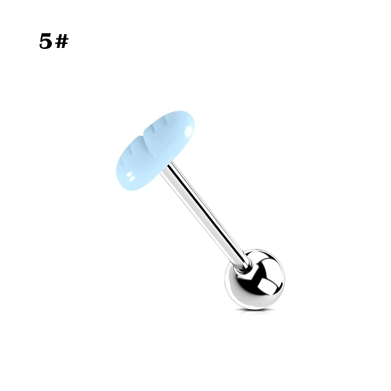 Stainless steel heart-shaped tongue nail zircon star tongue ring human puncture jewelry