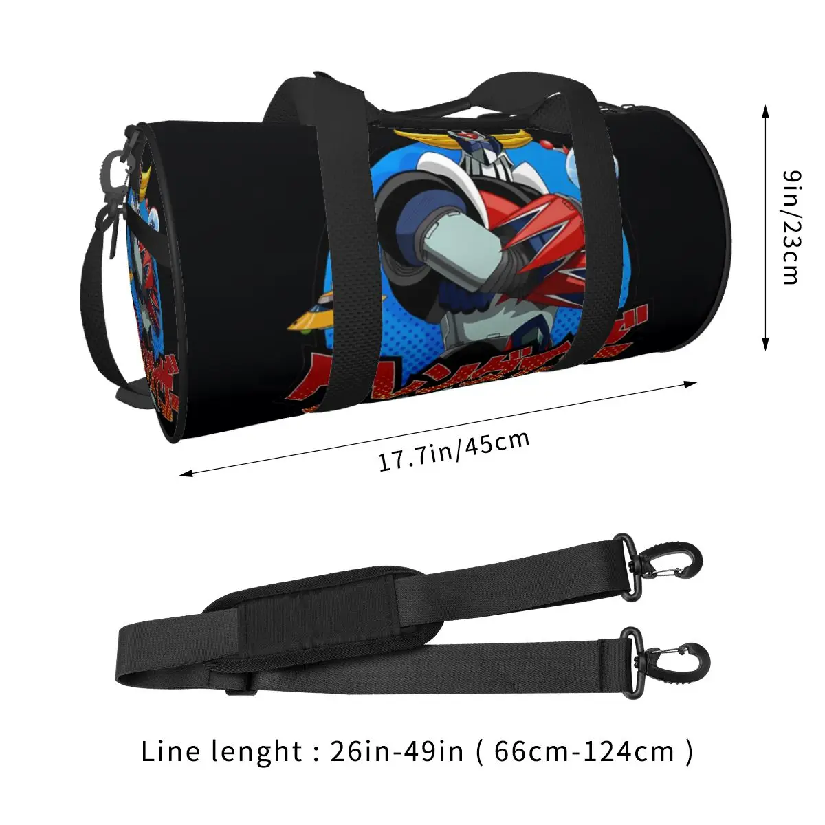 Vintage Grendizers Anime Gym Bag japanese Goldrakes Oxford Sports Bags Large Luggage Design Handbag Vintage Fitness Bag For Male