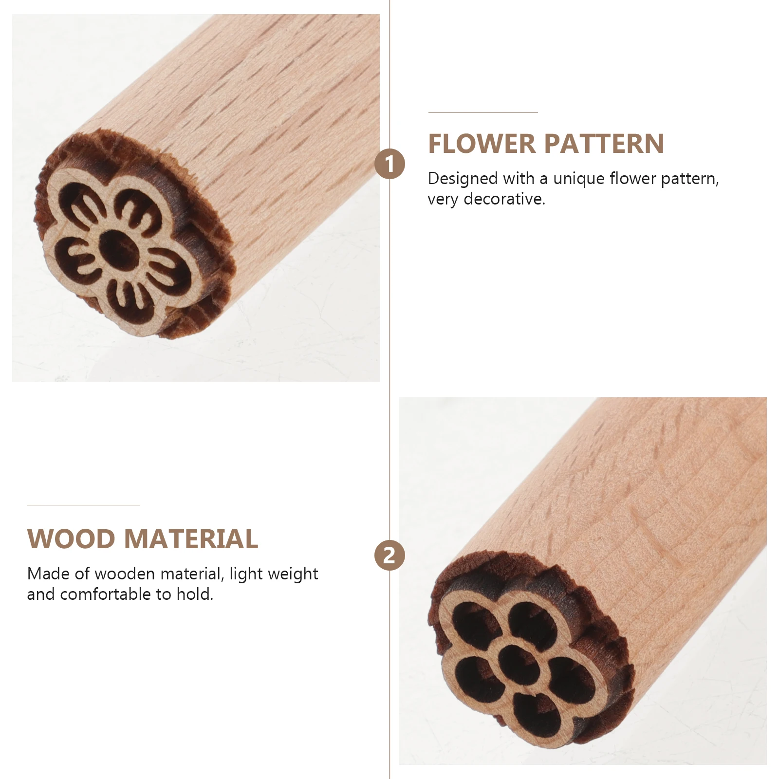 

5pcs 1 5cm Flower Wooden Stamps Natural Wood Seals for Paper Wood DIY Scrapbook Cards Planner Household Storage