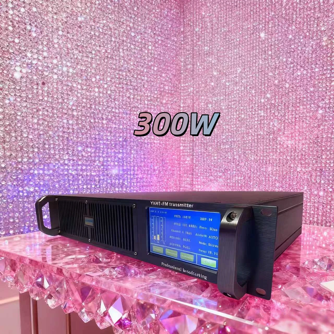 100-240 فولت (110 فولت/220 فولت) جهاز إرسال FM YXHT-300W مع هوائي/كابل - شاشة تعمل باللمس، صوت CD، للمدرسة والمقهى #2