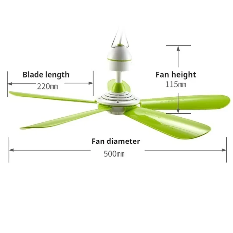 220V EU/AU/UK cooling fan Silent 5 Leaves Ceiling Canopy fan with 1.8m switch Hanging Fan for Camping Bed Dormitory Tent