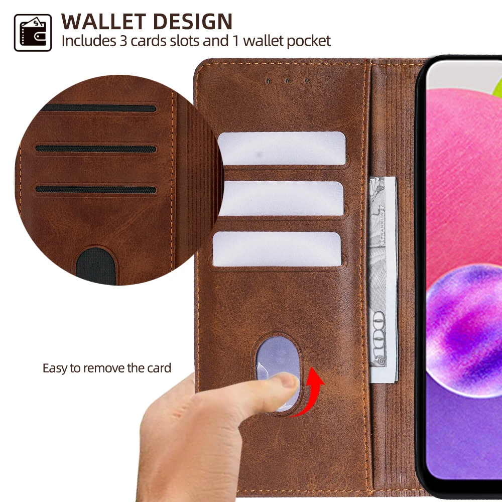 Luxury Leather Wallet Phone Case for Samsung Galaxy A90 A80 A70 A60 A50 A50S A40 A30 A21S A20S A10 Flip Cover with Card Slots