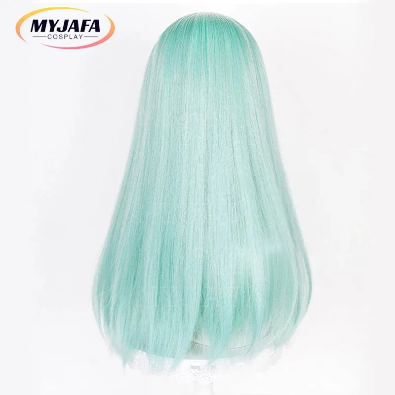 캔디 2025레베카 코스프레 사이버펑크 Edgerunners 레베카 가발 시안 스트레이트 센터 파팅 내열성 헤어 애니메이션 가발 + Wi