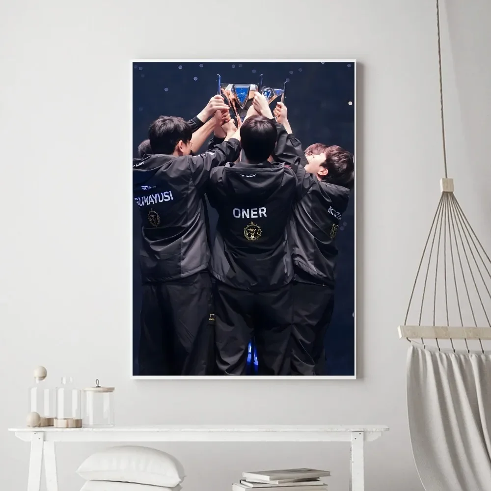 2023 T1 L-LOL LPL Champion  Poster Vintage Prints Art Home Painting Bathroom Kitchen Bar Accessories Wall Sticker Small Size