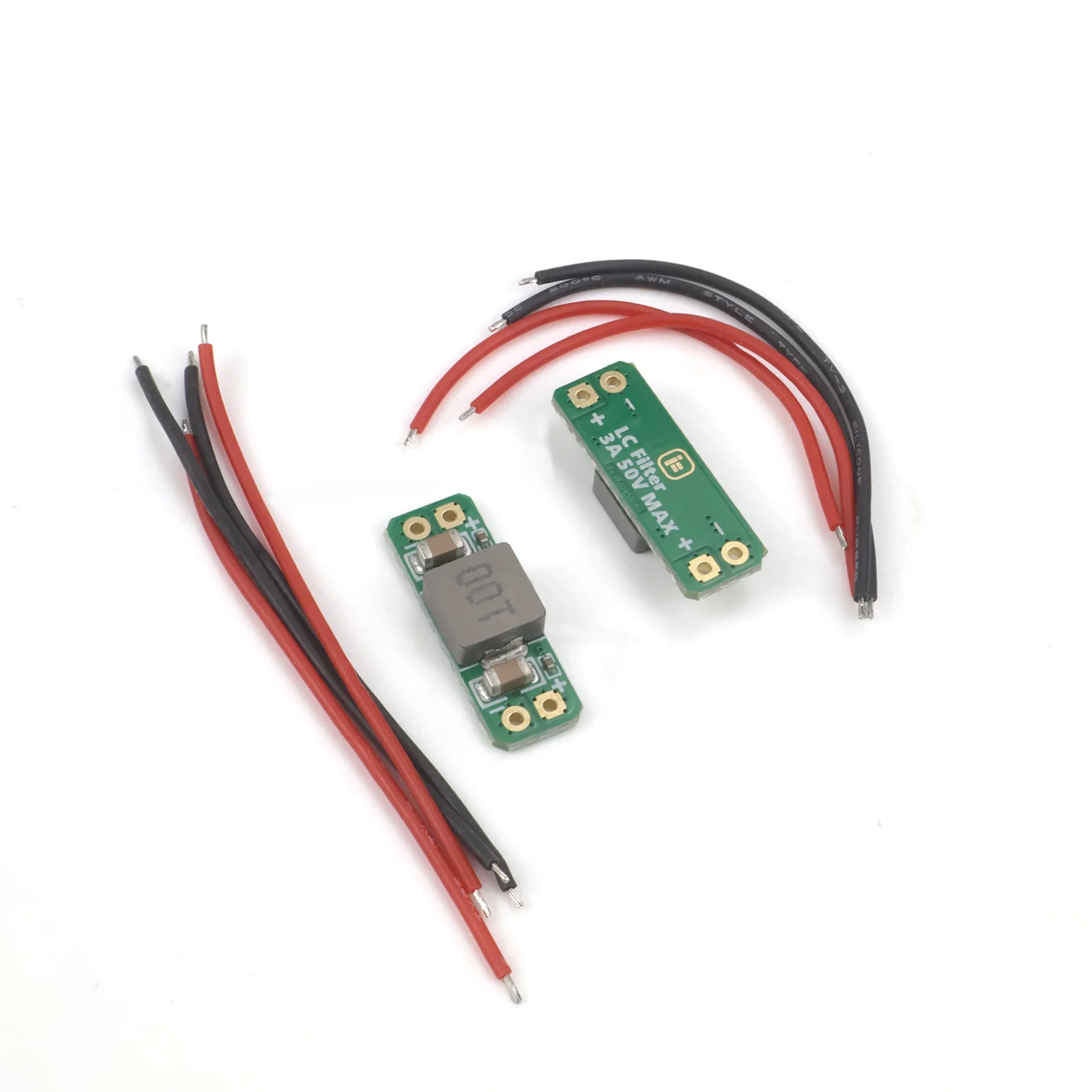 LC Filter Module 3A 5-36V Built-in Reverse Polarity Protection with 2 Red 2 Black Wires Anti-interference for FPV Drone RC VTX