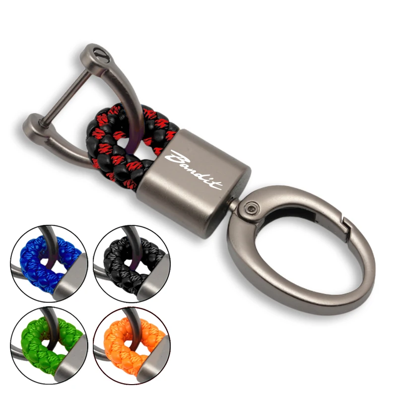 

Motorcycle Braided Rope Keychain Metal Keyring Fit For Bandit S650 600 650 1200 1250 1250S GSF 1250 650 Key Chain Accessories