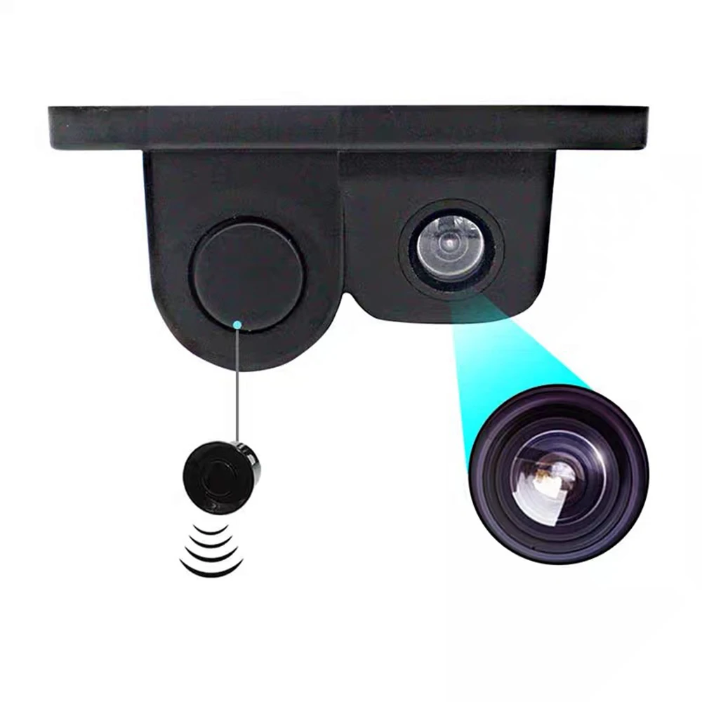 2 in 1 Car Rear View Camera Parking Reversing Sensor Radar Rear View Backup Night Vision Camera 12V For Various Of Vehicle