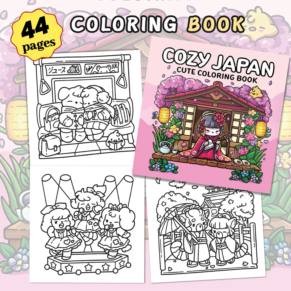 Cozy Girl Homebody Coloring Books, Lively Scenes, Easy Coloring, For Home Parent - Child DIY, Relax, Unwind, Boost Creativity