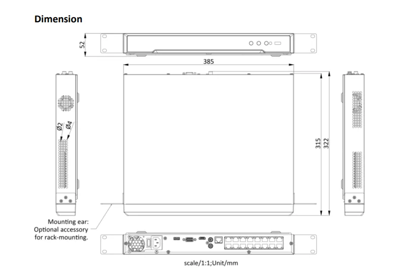 Hikvision Network Video Recorder DS-7616NI-Q2/16P 4K 1U 16CH 16POE NVR MD2.0 Security CCTV 2 SATA interfaces 8T/SATA MAX H.265+