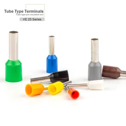 100pcs insulating Crimp terminals E2508 E2510 E2512 E2518 VE TUBE Cord End Terminal Cable Connector Ferrules For AWG14 2.5mm2