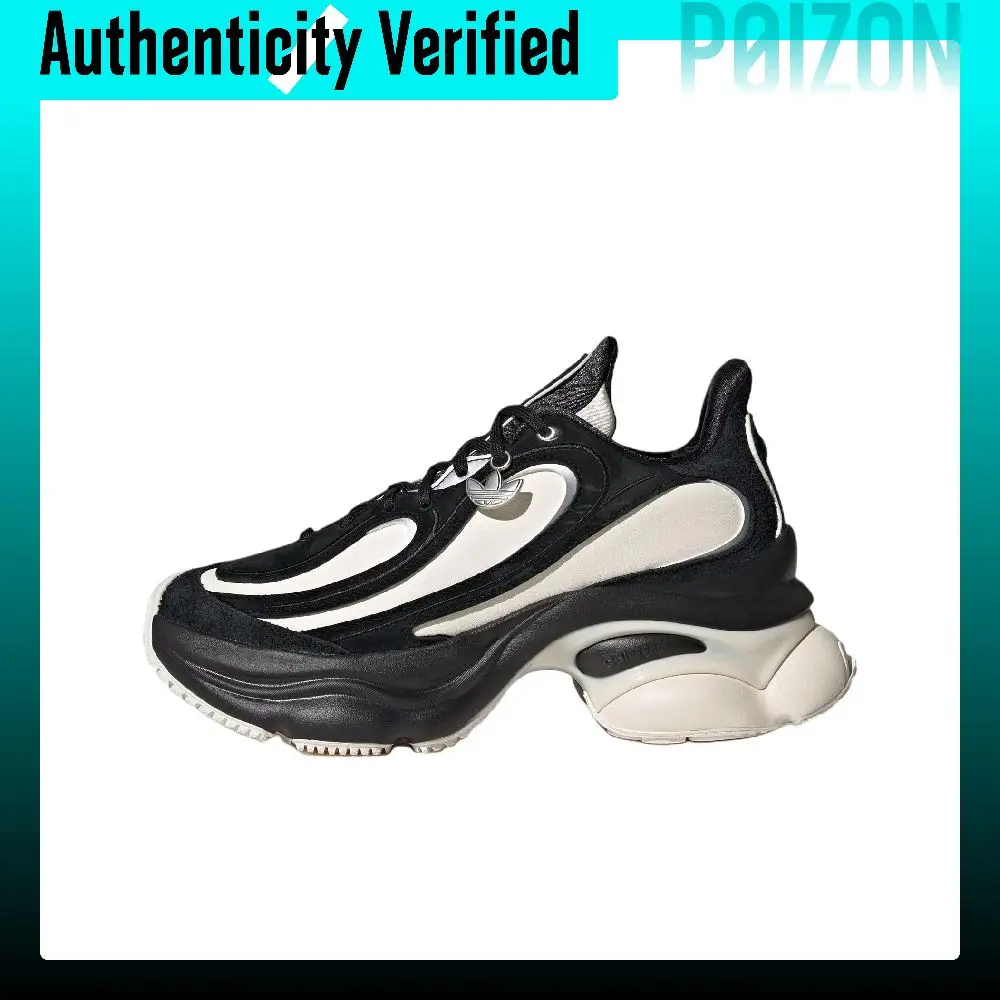 Adidas Originals Ozvenuz Synthetic Leather, Split Cow Leather, Leather Casual Shoes Women's Black White HQ2679