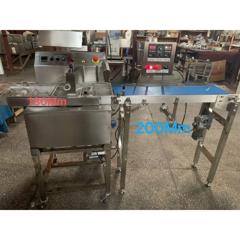 Automatic Mini Food Chocolate Coating Covering Enrobing Line Machine with Cooling Tunnel