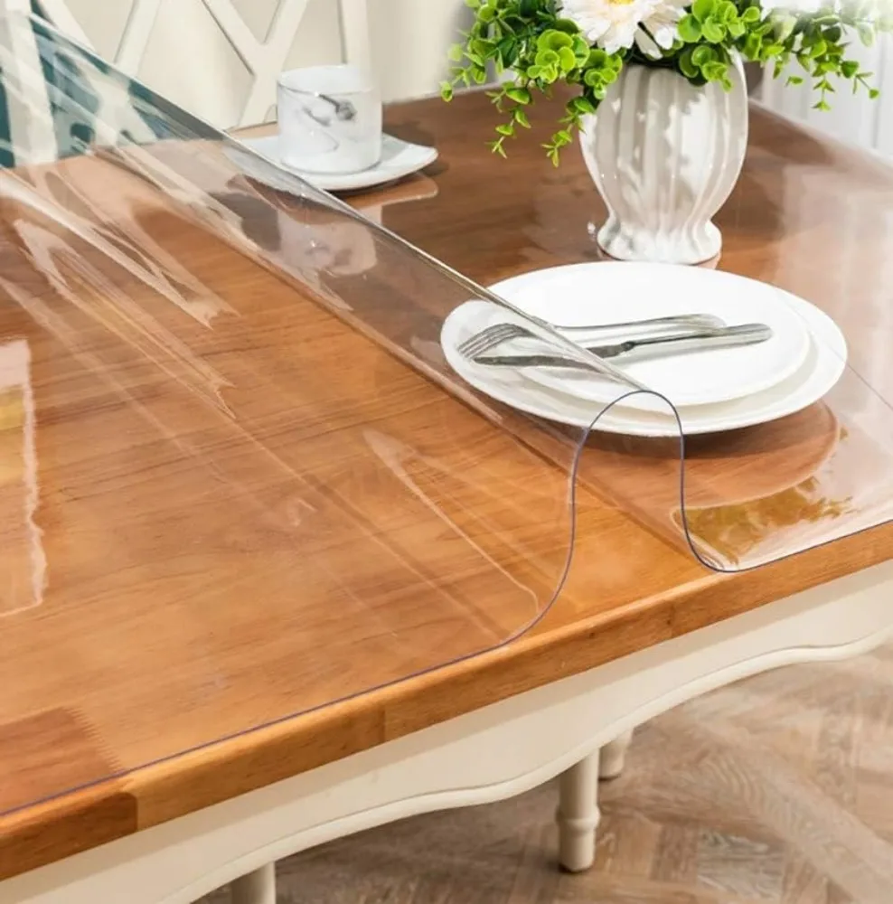 واقي طاولة شفاف بسمك 1.5 مم، واقي غطاء طاولة شفاف، غطاء طاولة بلاستيكي، وسادة مكتب شفافة، حصيرة واقية للمكتب #2