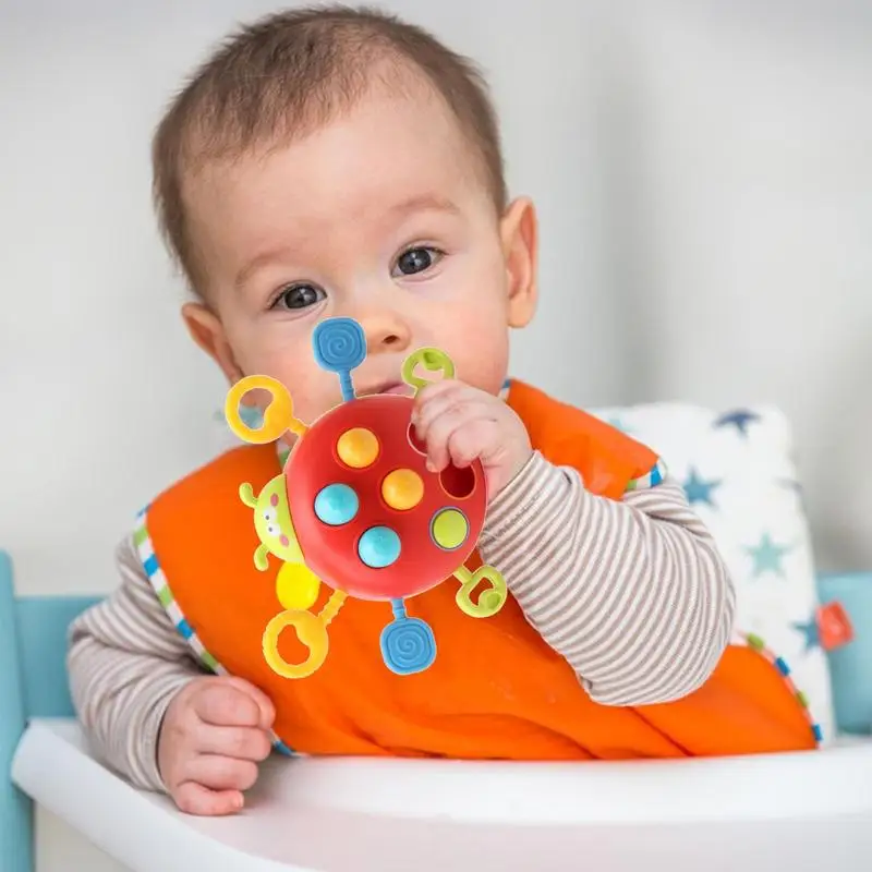 Giocattoli sensoriali per bambini giocattoli sensoriali per lo sviluppo di gomma morbida per bambini giocattoli educativi portatili Montessori cartone animato a forma di coccinella per