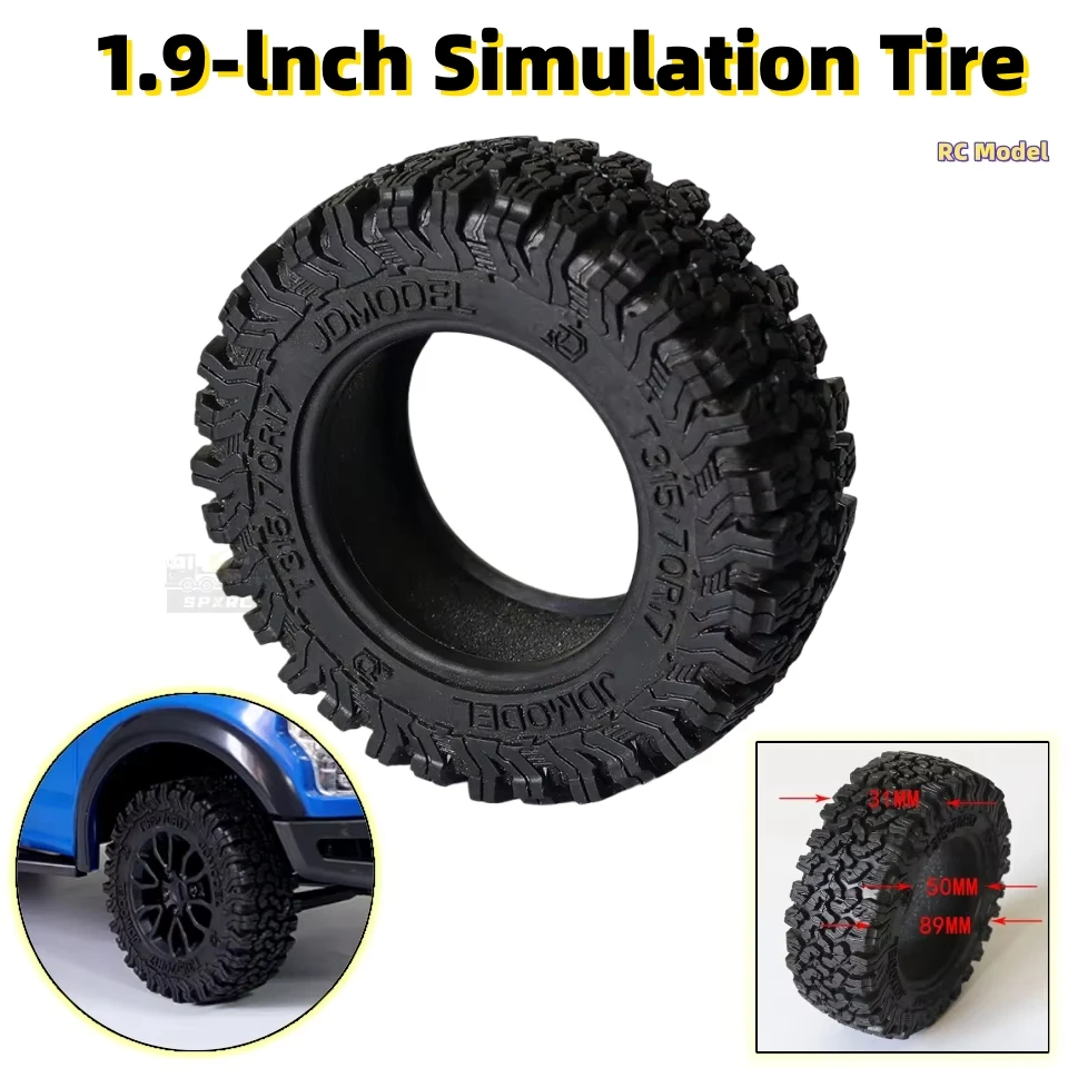 1.9인치 타이어 89MM 시뮬레이션 F150 1/10 RC 락 크롤러 자동차 원격 제어 사륜구동 픽업 랩터 트럭 부품