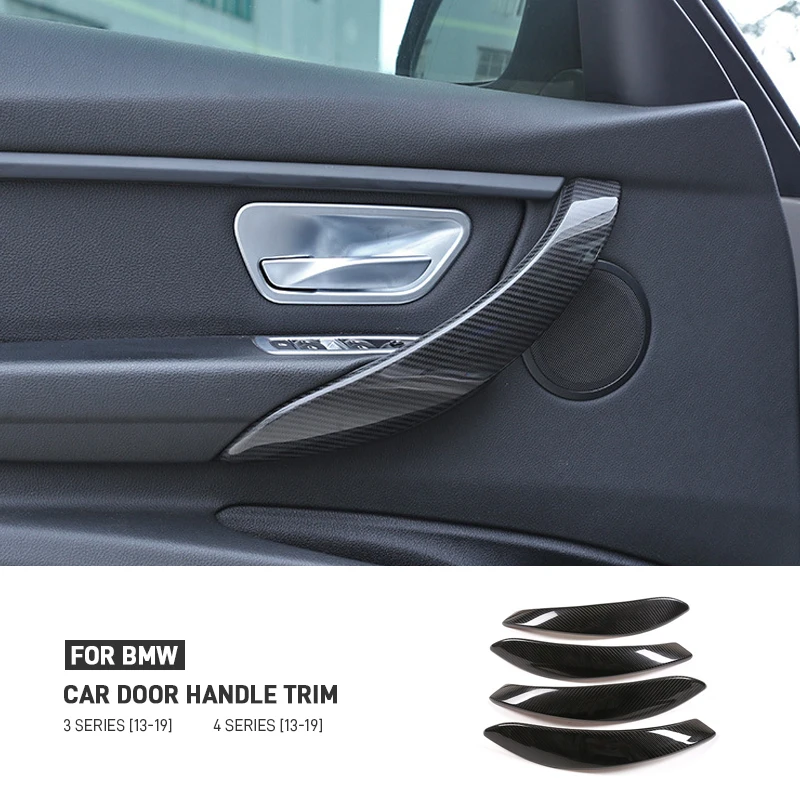 

Real Carbon Fiber Car Interior Look Door Handle Cover Trim Sticker Accessories For BMW 3 4 Series F30 F31 GT F34 F36 2013-2019