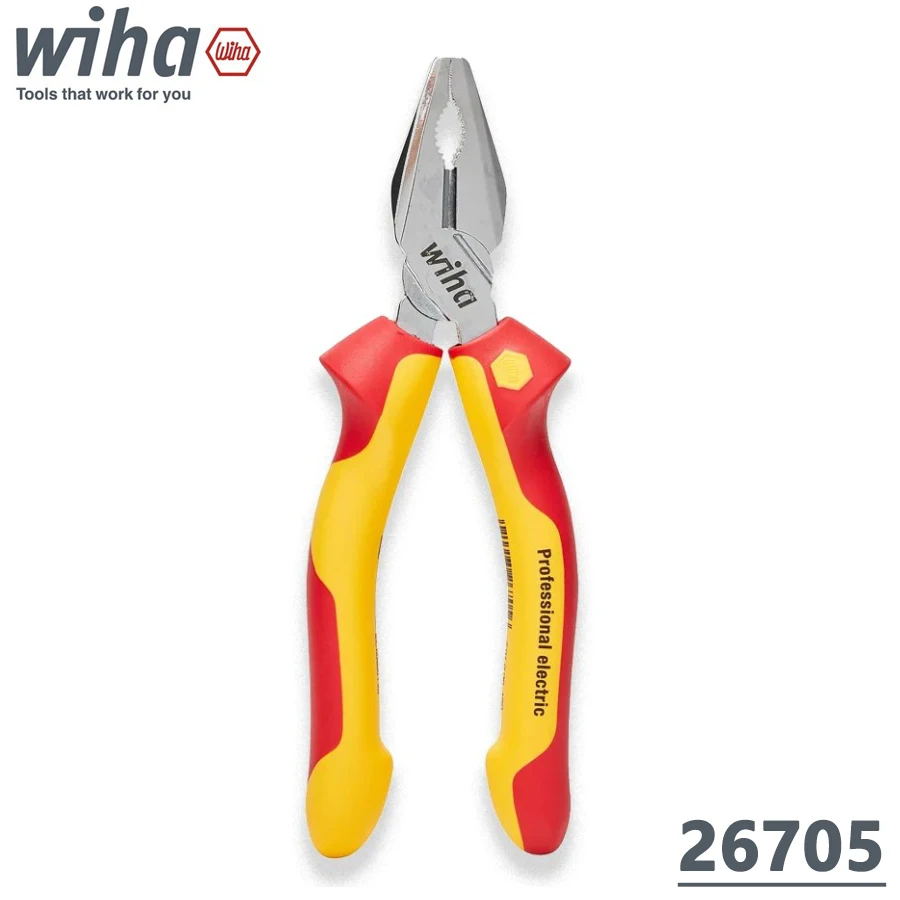 

WIHA 26705 Insulated Combination Pliers 1000V VDE 160mm for Gripping and Cutting Wires and Cables Hand Tools