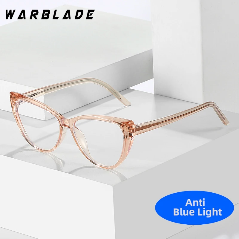 Metal Cat Eye Glasses Frame Woman Fashion Brand Designer New Trend Cateye Computer Eyewaer TR90 Frame Anti Blue Light Eyegalsses