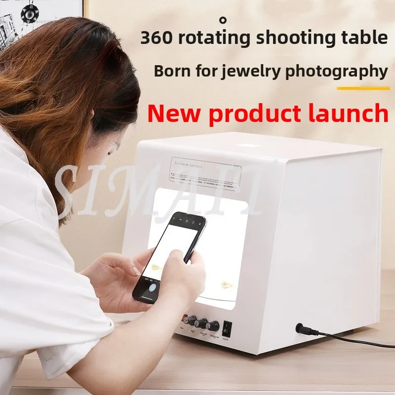 Photo Box Studio Electric Turntable Photo Box Small Still Life 360 Degree Rotation Metal Cabinet