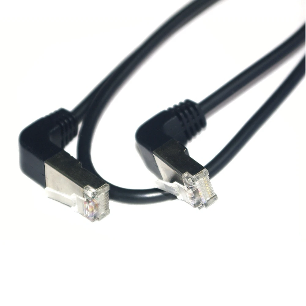 Doppel Ellenbogen Unten & Up abgeполюсная 90 градиентная cat5e 8P8C FTP STP UTP Cat 5e Ethernet кабель покоя RJ45 Lan коммутационный кабель 0,5 м