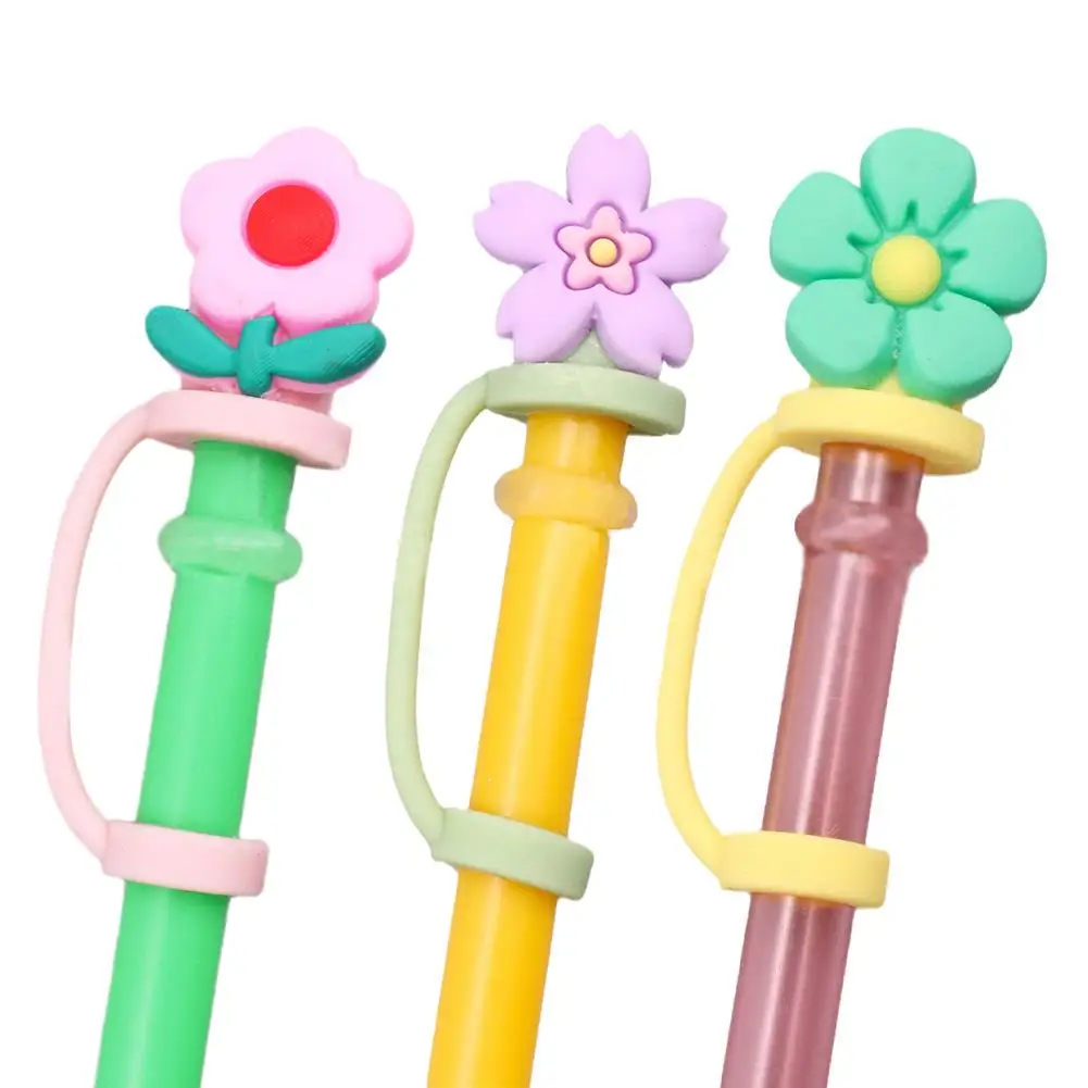 Silicone Straw Covers Cap for Monkle Accessories Straw Topper Reusable Dust-Proof Straw Tips Sealing Tools Cartoon Style