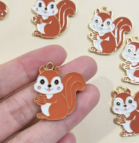 Lot 10 Pcs Pine Squirrel Animals Charms Jewelry Making  Earrings Pendants Necklaces Bracelets DIY Accessories gift