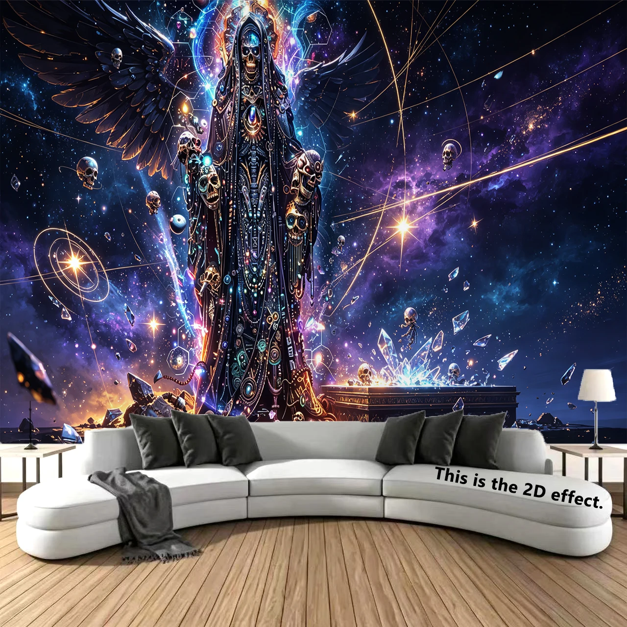 Grim Reaper Galaxy Background Cloth Hanging Cloth Bedroom Bedside Decorative Wall Cloth Dormitory Tapestry