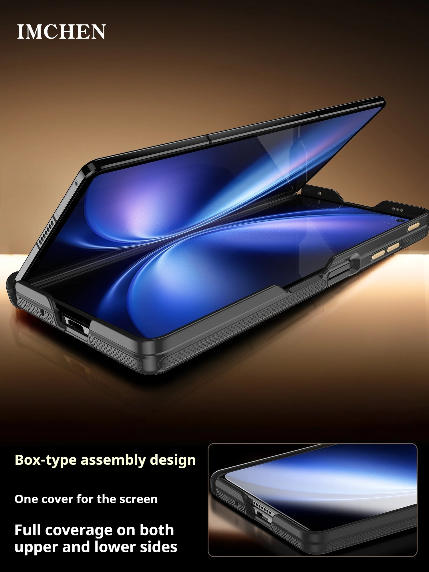 

IMCHEN [Двусторонняя защита центральной колонки коробчатого типа] для VIVO X Fold5, новый магнитный чехол для бизнес-телефона с защитой от падения X Fold5