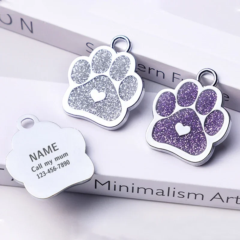 Love Claw Pet Dog Tag Custom Logo Personalized Free Engraving Cat Puppy Name ID Tags Anti-Lost Keychain Dog Chain Accessories