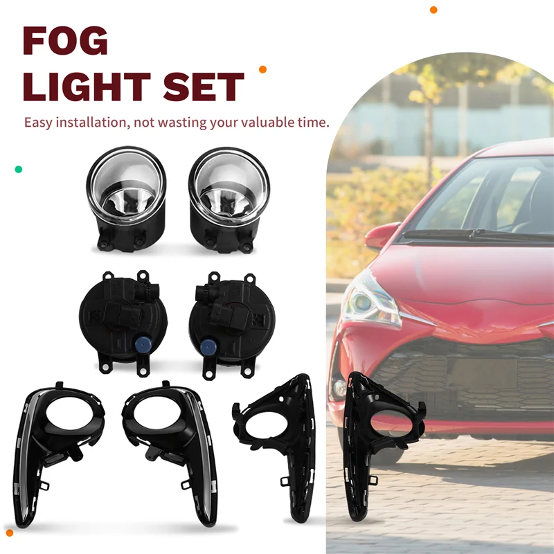 

AB96-Fog Light Set Assembly Front Bumper Light For Toyota Yaris 2018-2020 Car Accessories