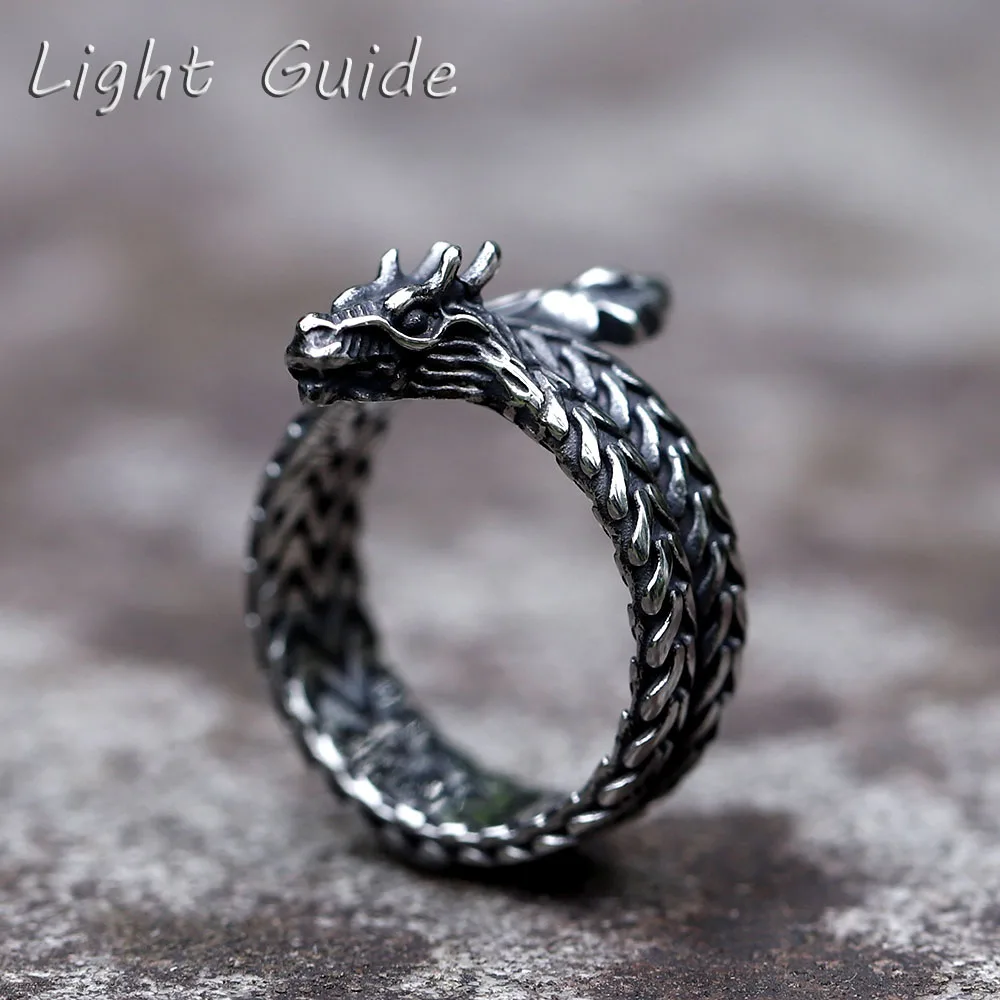 2022 NEW Men's 316L stainless-steel rings Vintage dragon RING for teens punk fashion Jewelry Gift free shipping