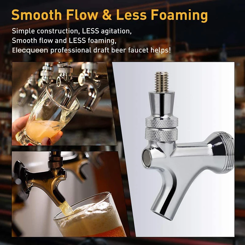 Craft Beer Tap with Liquid Ball Lock Quick Disconnect Assembly Home Brewing Beer Soda Kit Chrome Beer Faucet Taps