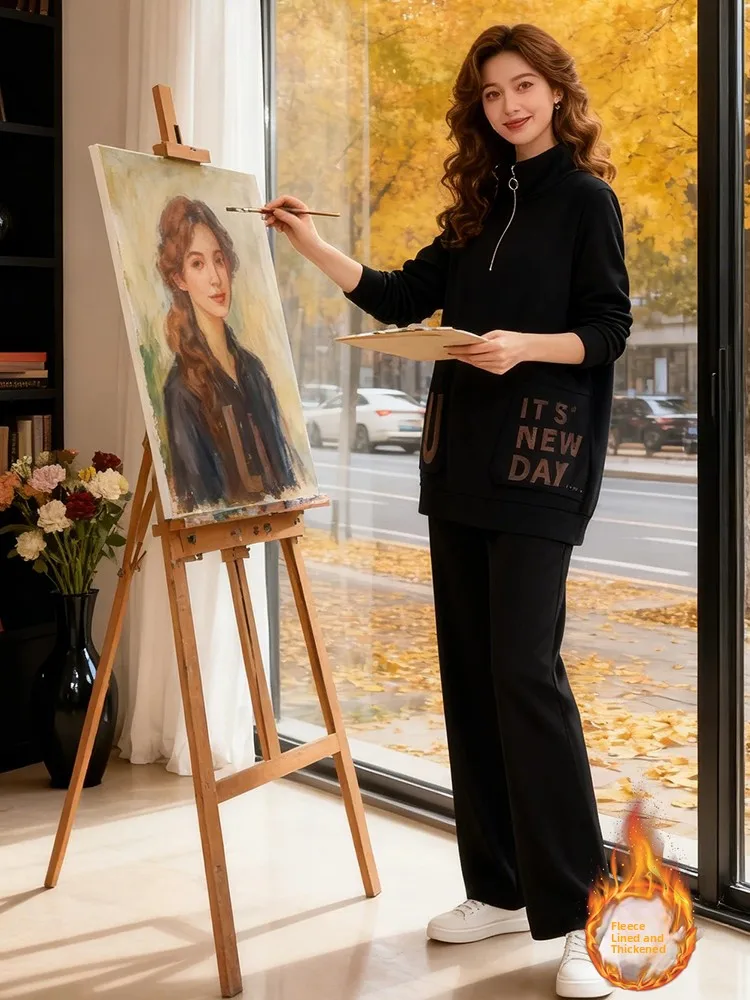 Korean Sle Commuter Down Jaet Thiened Warm Zipper Kette Damen Wintermantel Sli Casual Long Sve Mittellang