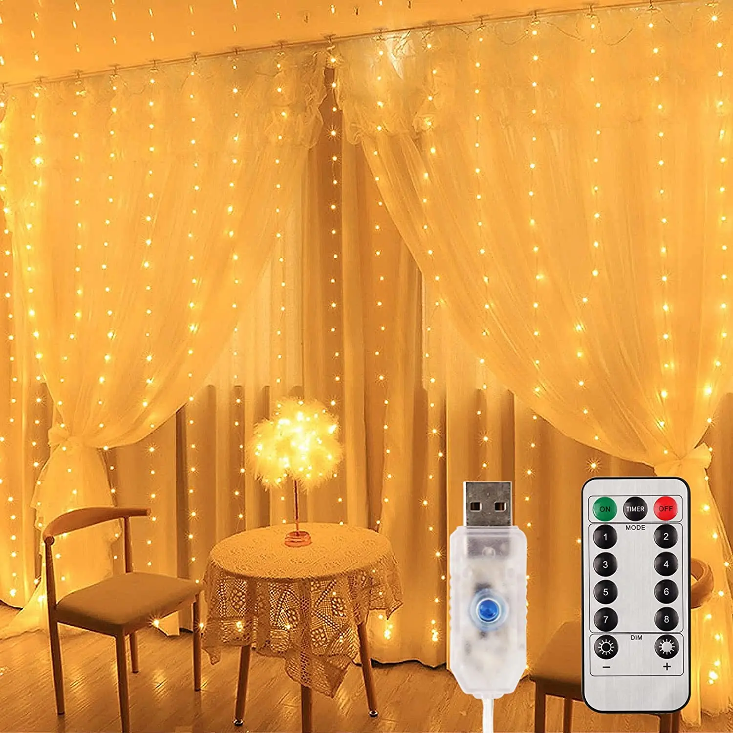 

LED Christmas Fairy Lights Garland Outdoor Lamp Dimmable String Lights Wedding Party Decoration Curtain 8 Modes 3M String Lights