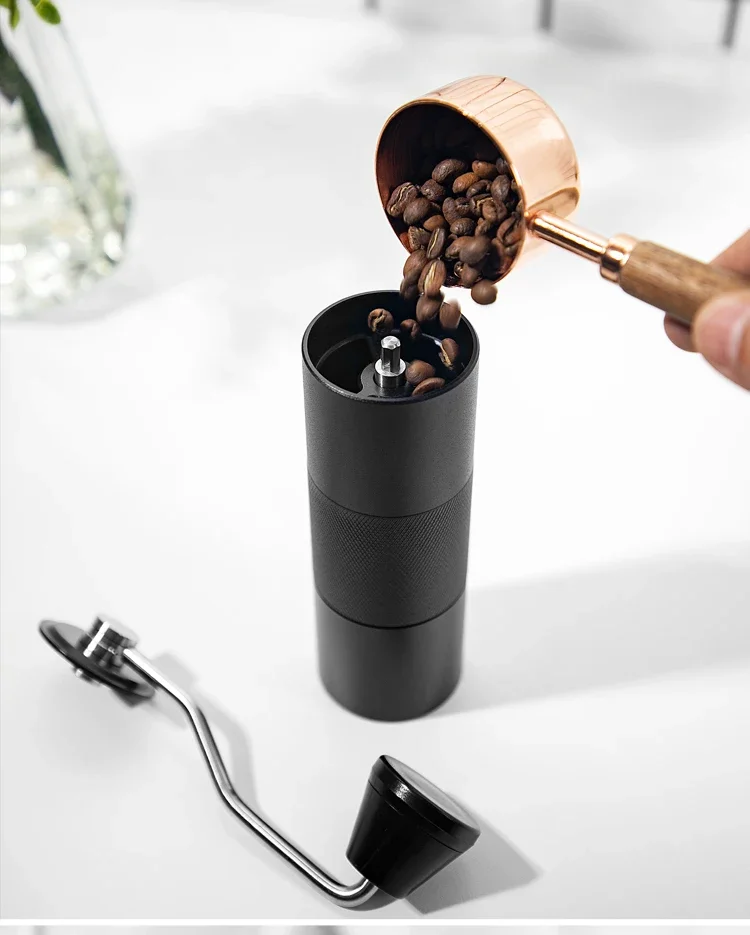 High Cost-effective Aircraft-grade Aluminum Hand Coffee Bean Grinder, Stainless Steel Manual Coffee Grinder