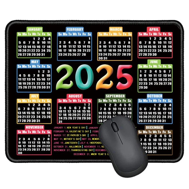 

2025 Calendar Mouse Pad Non-Slip Rubber Computers Laptop Mouse Pads Small Office Mousepad Portable Durable New Year Gifts