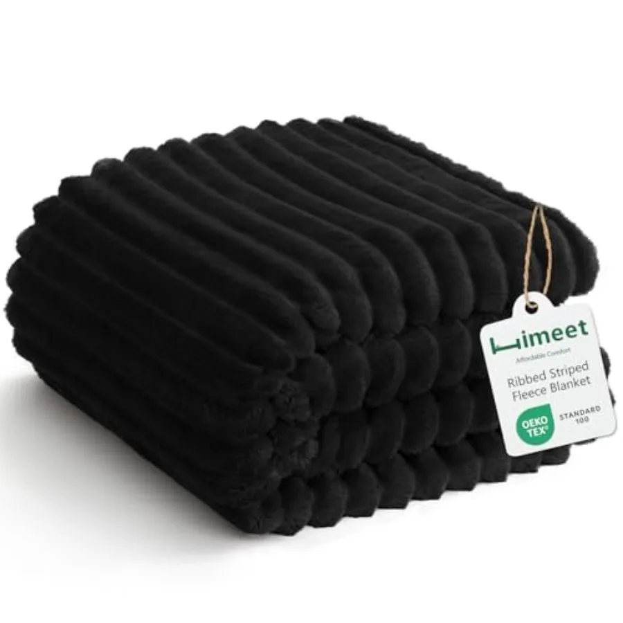 

Плед в рубчик для кровати - Легкое флисовое одеяло 300GSM для мужчин и женщин, большое уютное покрывало для дивана, пледы для кровати, подарки