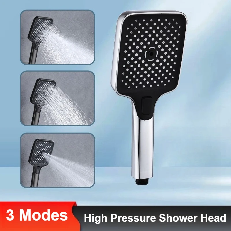 

3 Modes Adjustable Large Water Outlet Shower Head Handheld Shower Nozzle Household Pressure-Boosting Nozzle Bathroom ShowerHead
