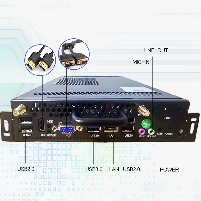 industrial computer 4k display ops mini pc core i3 i5 i7 for whiteboard education office industrial