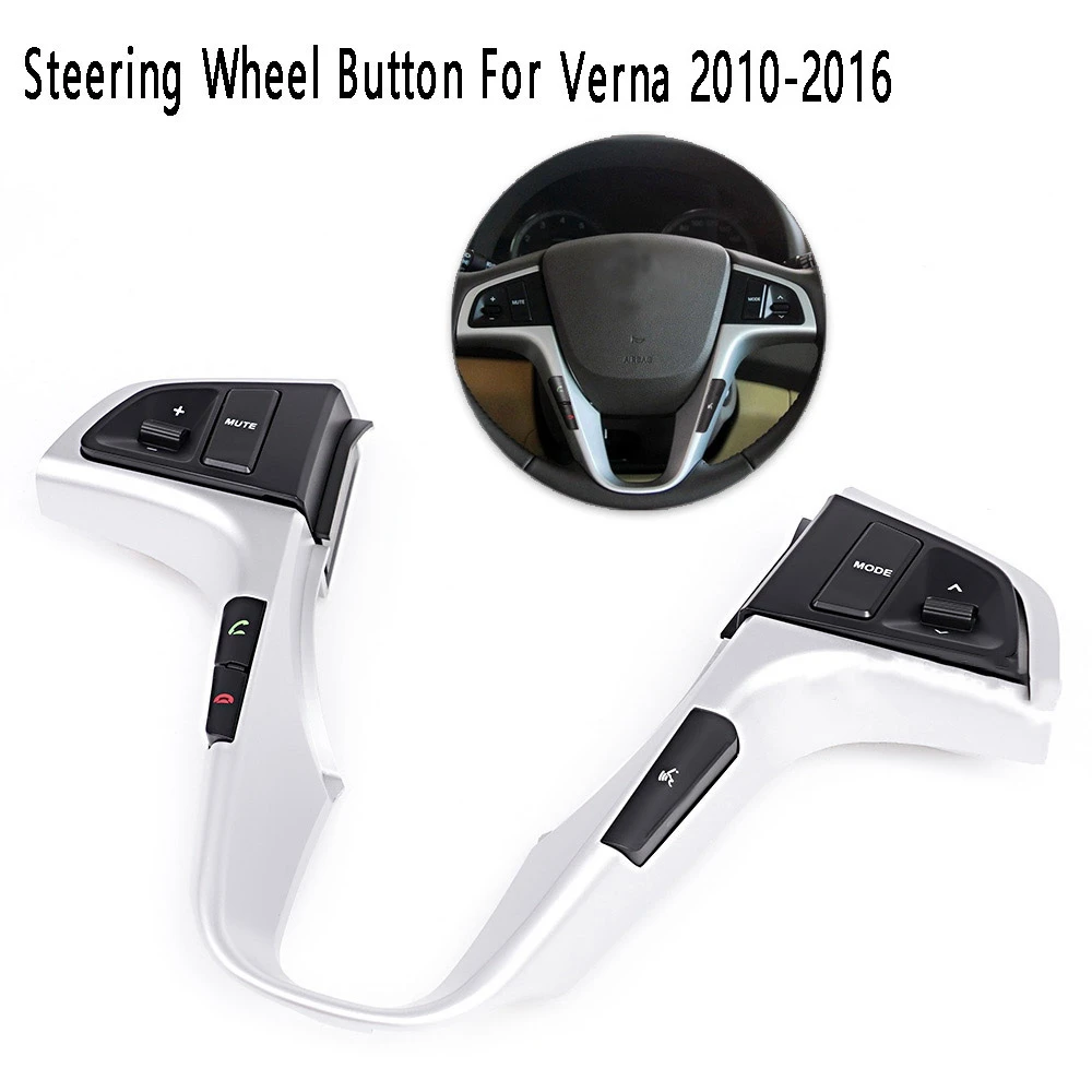 Steering Wheel Button Steering Wheel Audio Volume Music Control Button Switch with Backlight for Hyundai Verna 2010-2016