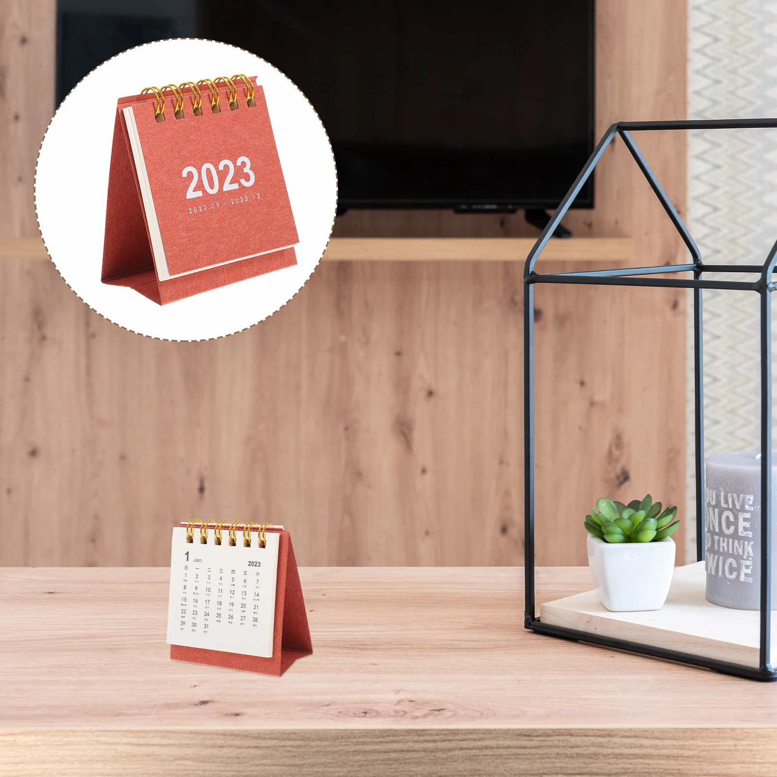 

1Pcs Mini Desktop Calendar 2023 Small Paper Office Planner Memo Schedule Organizer Tabletop Standing Calendar Paper Calendars