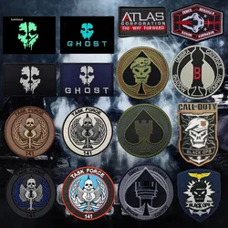 Call of Duty Ghost Emblem Mask Embroidered patches Tactical Backpack Morale Stickers