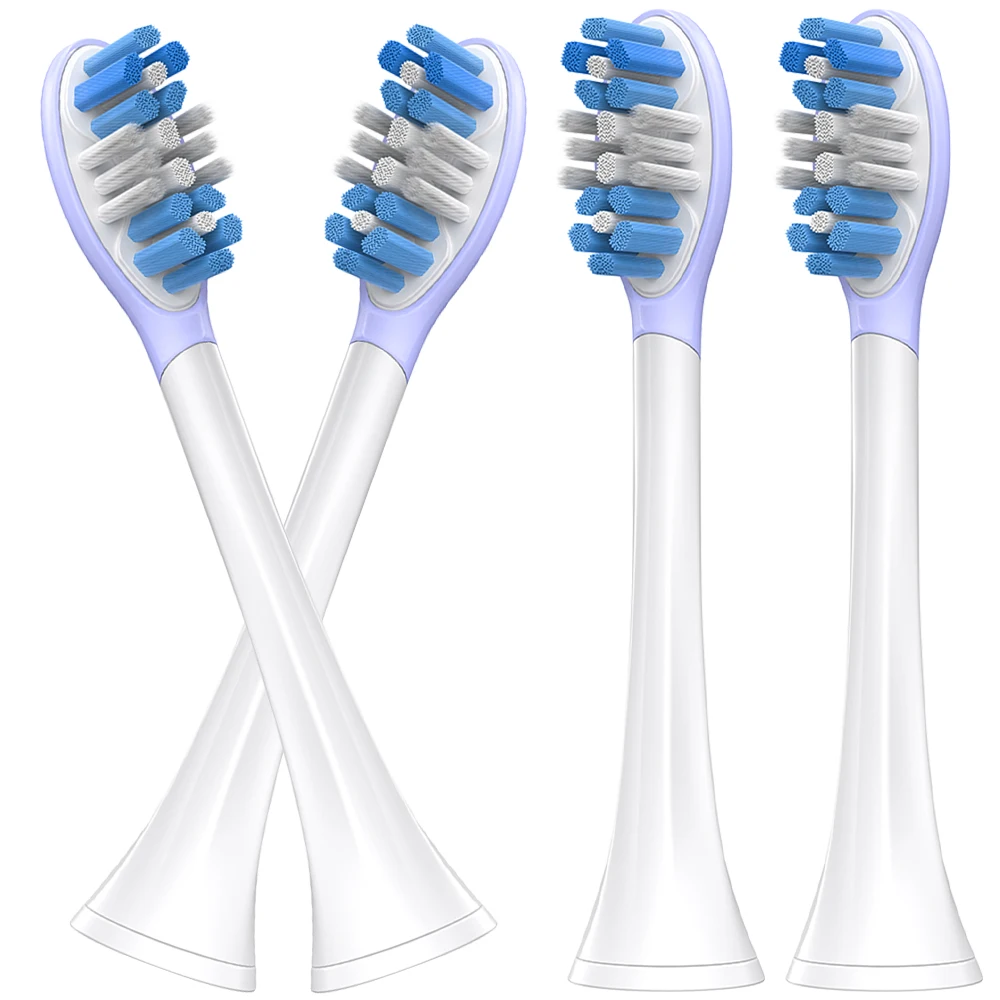 Compatible with Philips Sonicare Electric Toothbrush Replacement Heads, Soft Bristles with Rubberized Back Brush Head Refills