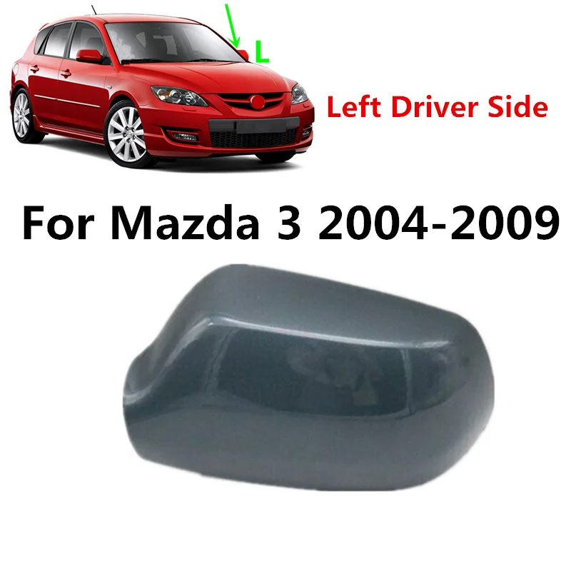 

Gray Left Driver Side Rearview Mirror Cover Replace Cap For Mazda 3 2004-2009