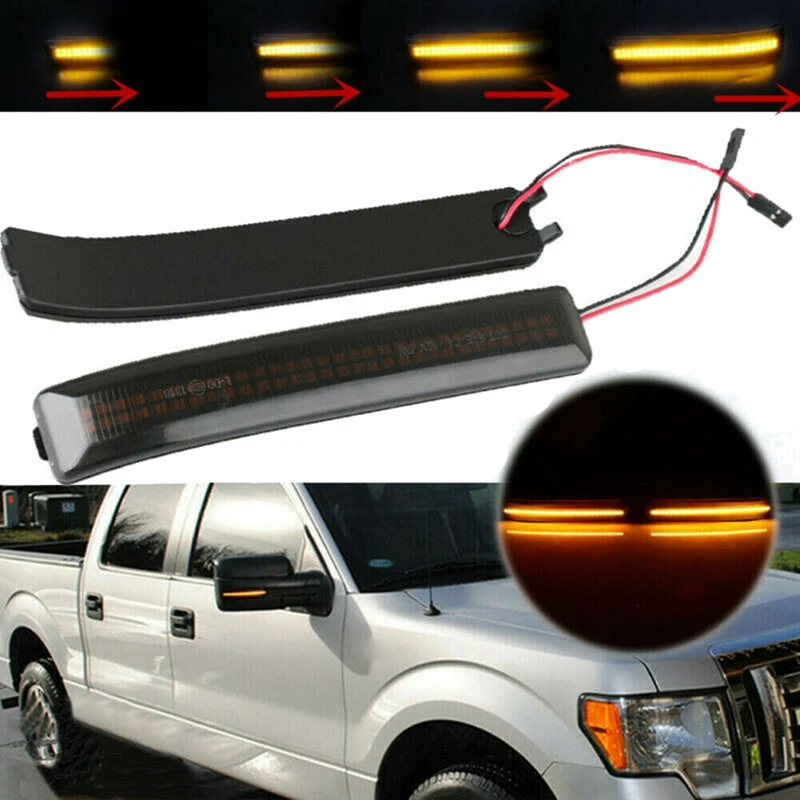 Car LED Dynamic Turn Signal Light Rearview Side Mirror Light For Ford F-Series F-150 F150 2009-2014 SVT Raptor