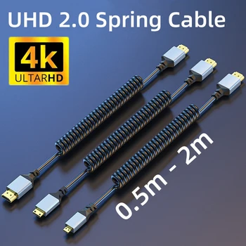 כבל מיני ומיקרו HDMI מפותל וגמיש באיכות 4K